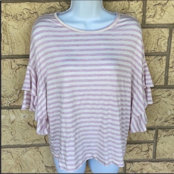 Loft Lounge comfy Soft Stripe Top Oversized Size XS - Picture 10 of 11